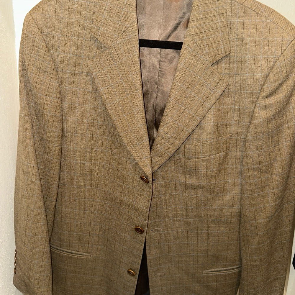 Hugo Boss Brown Plaid Blazer